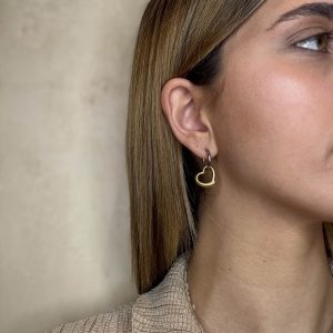 heart silver gold earrings jewelry